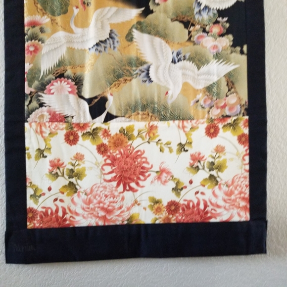 Vintage Handmade Crane Asian Theme Wall Art - Picture 9 of 15
